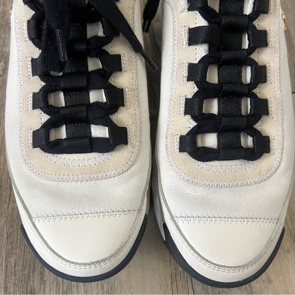 Chanel Fabric and Suede CC Sneakers in Black and White - Picture 9 of 12